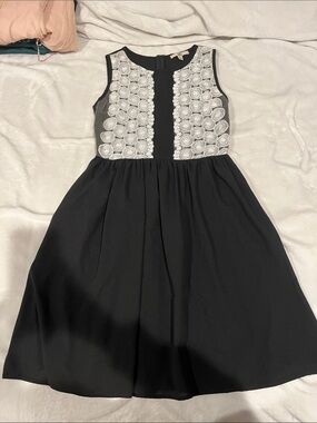 Ya Los Angeles Black Dress with White Rosette Bodice
